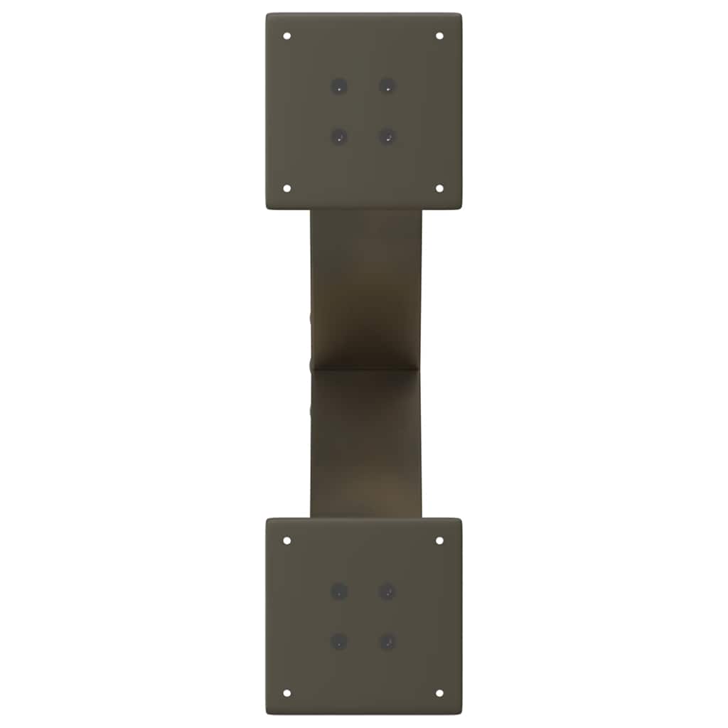Pieds de table basse en forme de X, 2 pièces, acier naturel, 50 x (30-31) cm