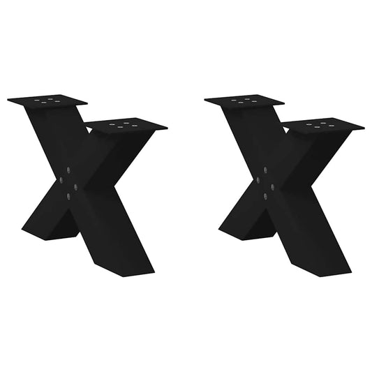 Coffee table legs X-shape 2 pcs. Black 60x(30-31) cm steel