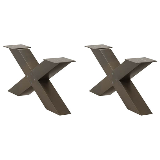 Coffee table legs X-shape 2 pcs. natural steel 70x(30-31) cm steel