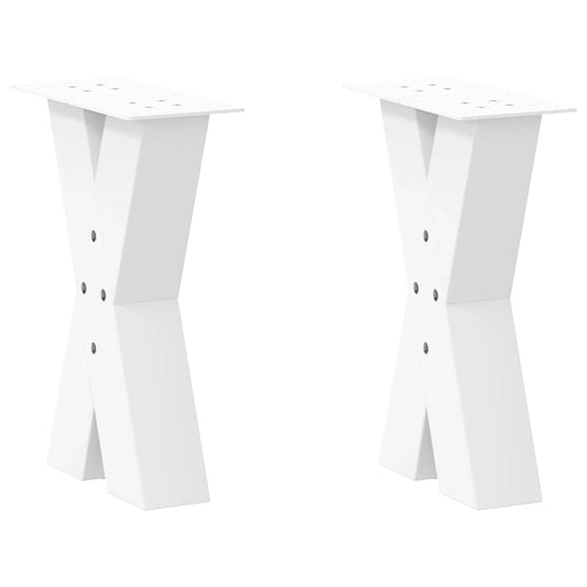 Couchtischbeine X-Form 2 Stk. Weiß 28x(42-43) cm Stahl