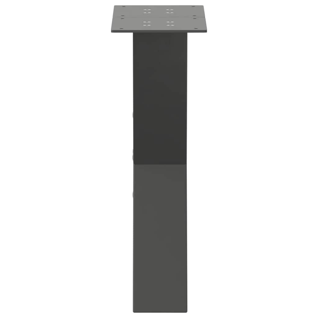 Pieds de table basse en forme de X, 2 pièces, anthracite, 28 x 42-43 cm, acier