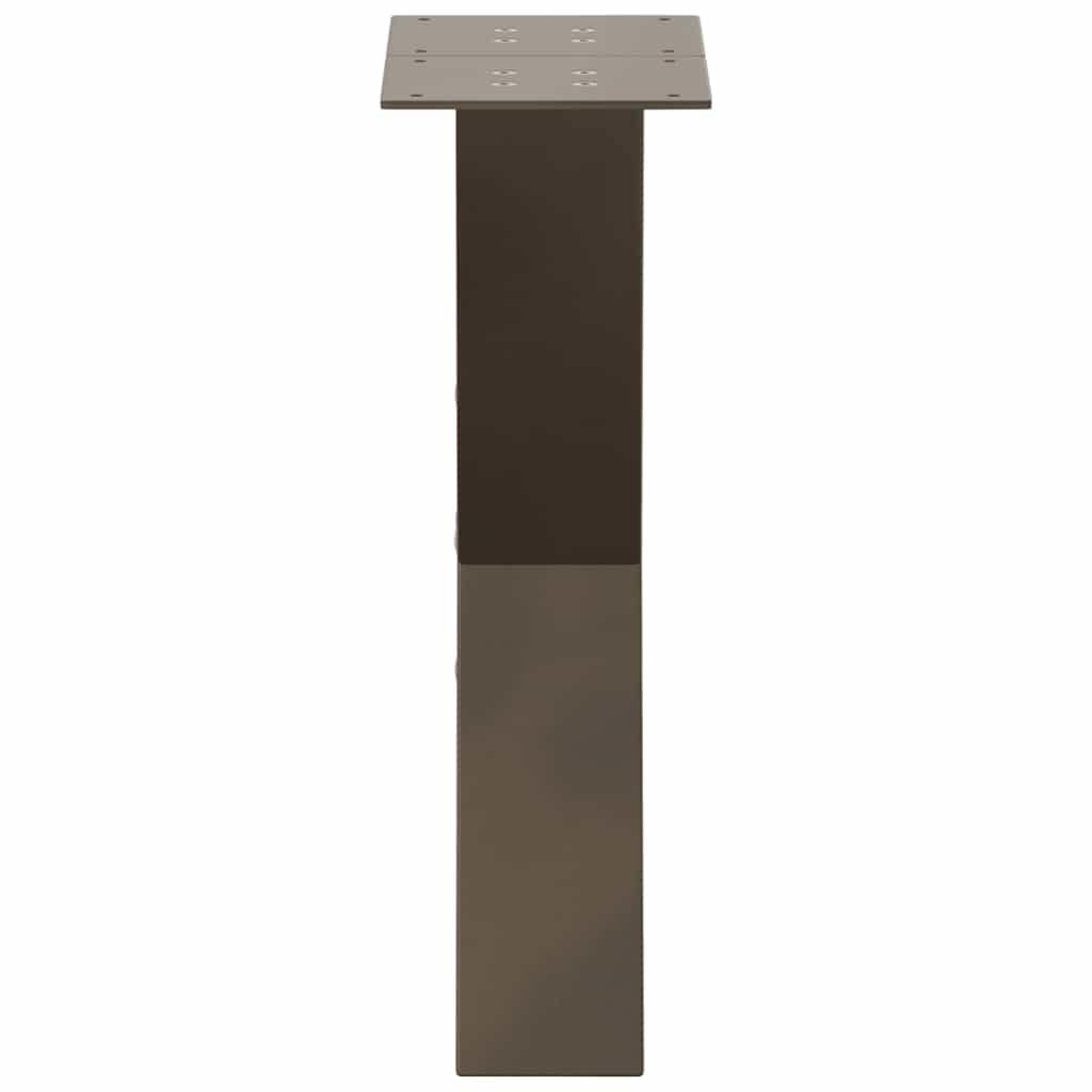 Pieds de table basse en forme de X, 2 pièces, acier naturel, 28 x (42-43) cm