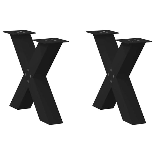Coffee table legs X-shape 2 pcs. Black 50x(42-43) cm steel