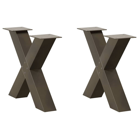 Coffee table legs X-shape 2 pcs. natural steel 60x(42-43) cm steel