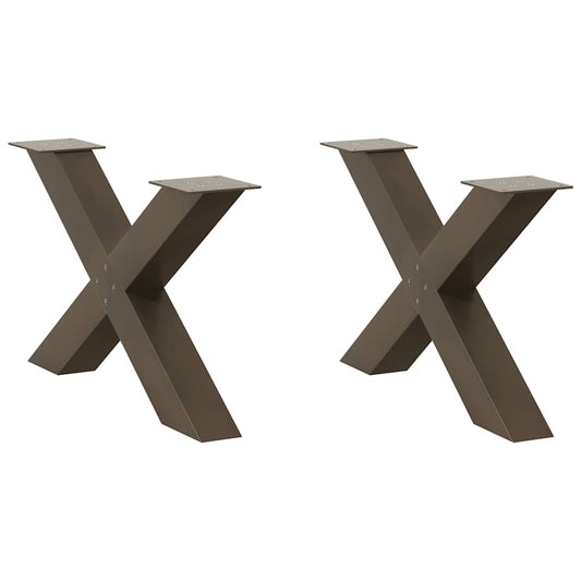 Coffee table legs X-shape 2 pcs. natural steel 70x(42-43) cm steel