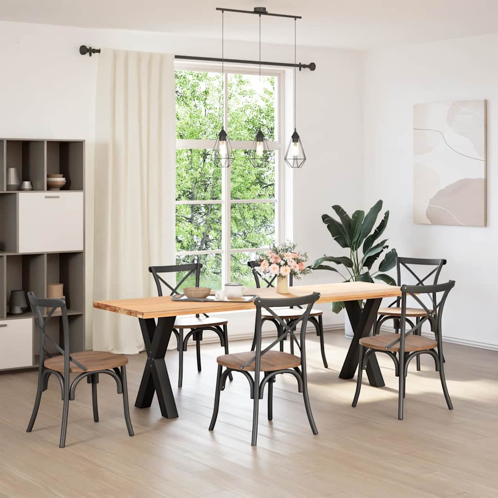 Pieds de table à manger en forme de X, 2 pièces, noir, 50 x 72-73 cm, acier