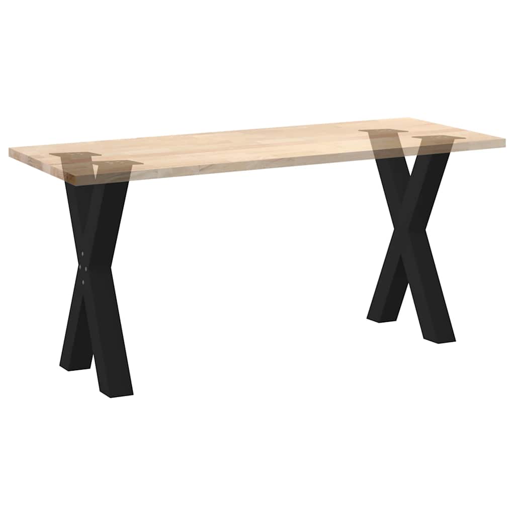 Pieds de table à manger en forme de X, 2 pièces, noir, 50 x 72-73 cm, acier