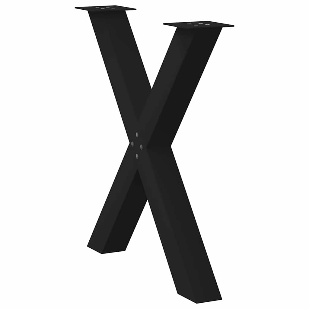 Pieds de table à manger en forme de X, 3 pièces, noir, 70 x 72-73 cm, acier