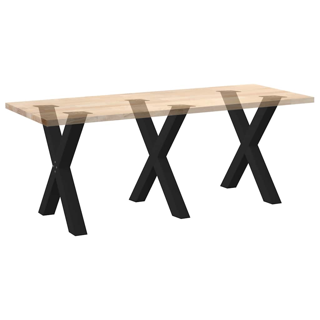 Pieds de table à manger en forme de X, 3 pièces, noir, 70 x 72-73 cm, acier