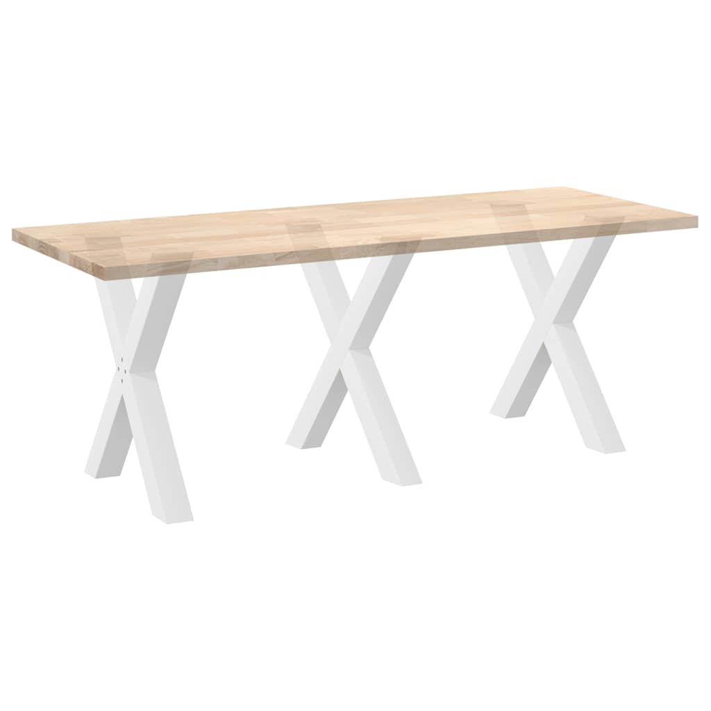 Pieds de table à manger en forme de X, 3 pièces, blanc, 70 x 72-73 cm, acier