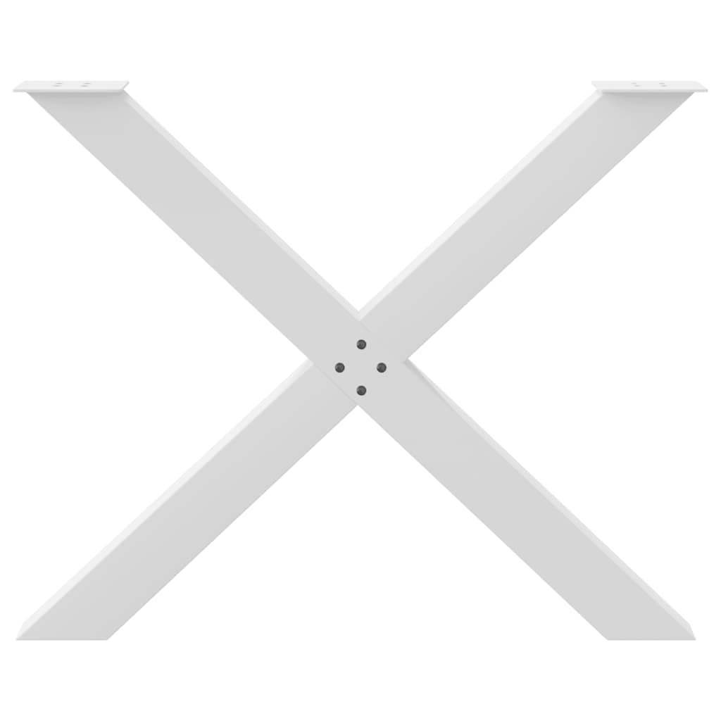 Pieds de table à manger en forme de X, 3 pièces, blanc, 90 x (72-73) cm, acier