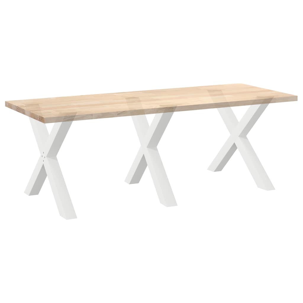 Pieds de table à manger en forme de X, 3 pièces, blanc, 90 x (72-73) cm, acier