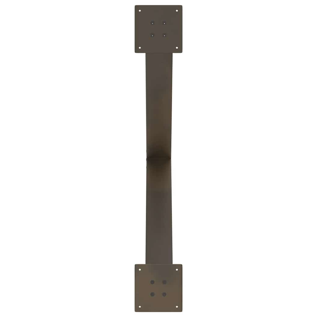 Pieds de table à manger en forme de X, 3 pièces, acier naturel, 90 x 72-73 cm