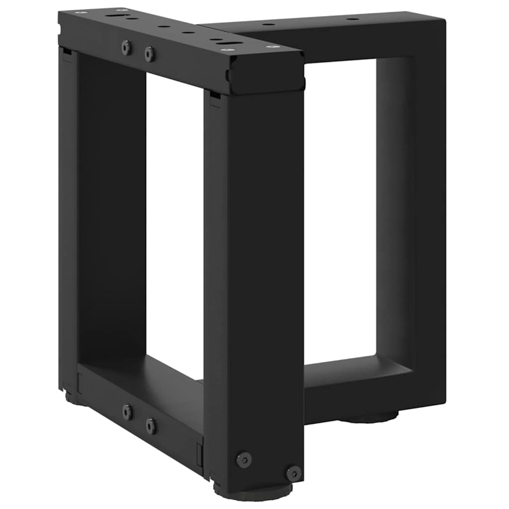 Pieds de table basse en T, 2 pièces, noir, 30 x 25 x (30-31) cm, acier