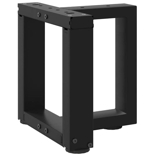 Pieds de table basse en T, 2 pièces, noir, 30 x 25 x (30-31) cm, acier