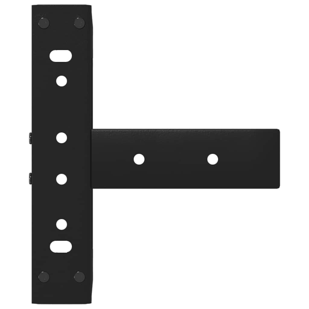 Pieds de table basse en T, 2 pièces, noir, 30 x 25 x (30-31) cm, acier