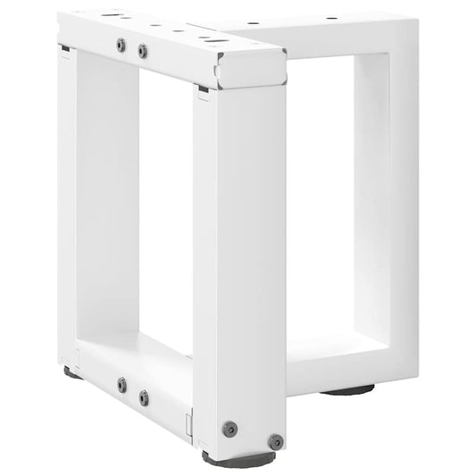 Pieds de table basse en T, 2 pièces, blanc, 30 x 25 x (30-31) cm, acier