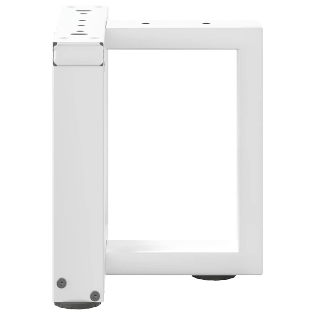 Pieds de table basse en T, 2 pièces, blanc, 30 x 25 x (30-31) cm, acier