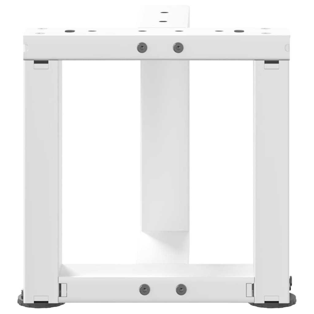 Pieds de table basse en T, 2 pièces, blanc, 30 x 25 x (30-31) cm, acier
