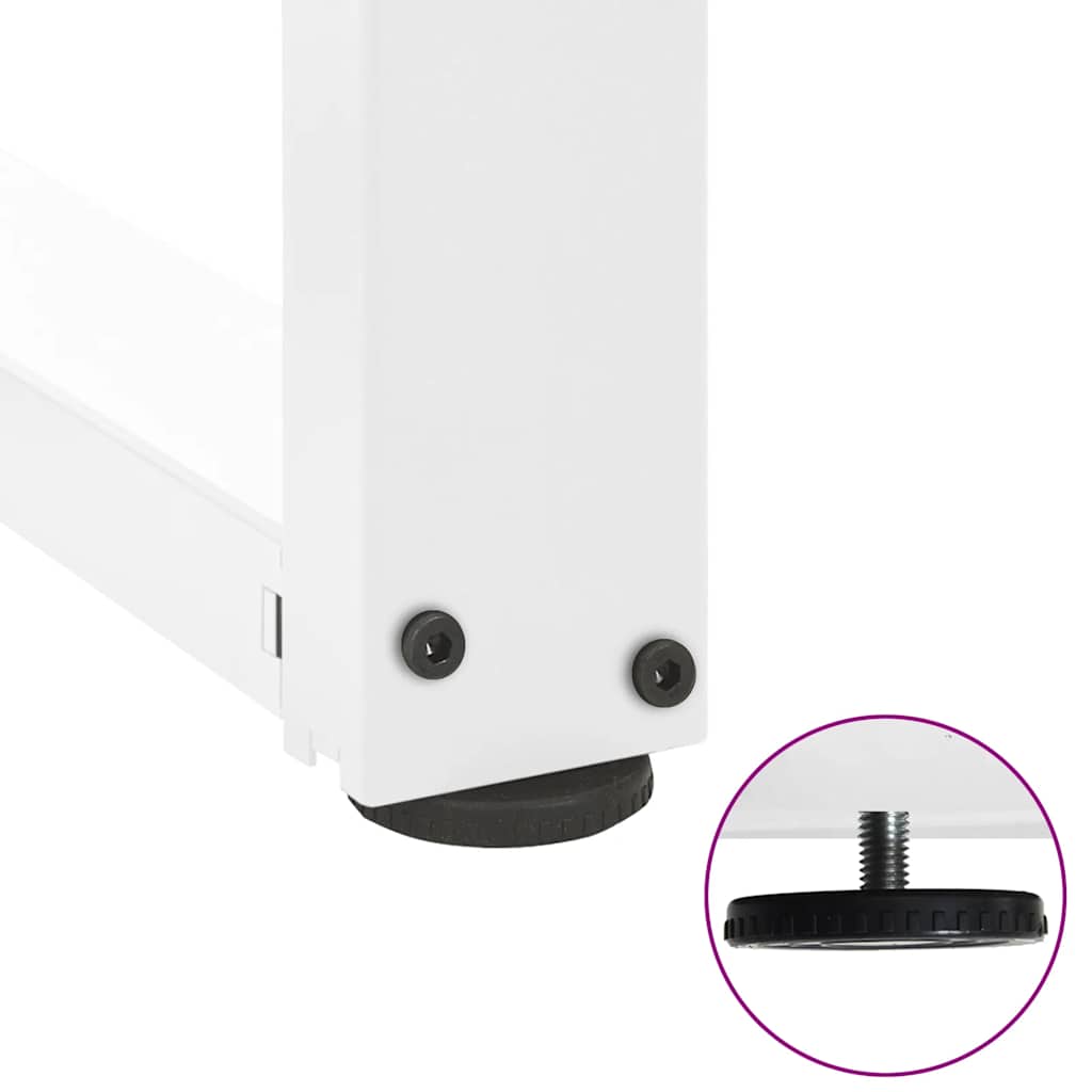 Pieds de table basse en T, 2 pièces, blanc, 30 x 25 x (30-31) cm, acier