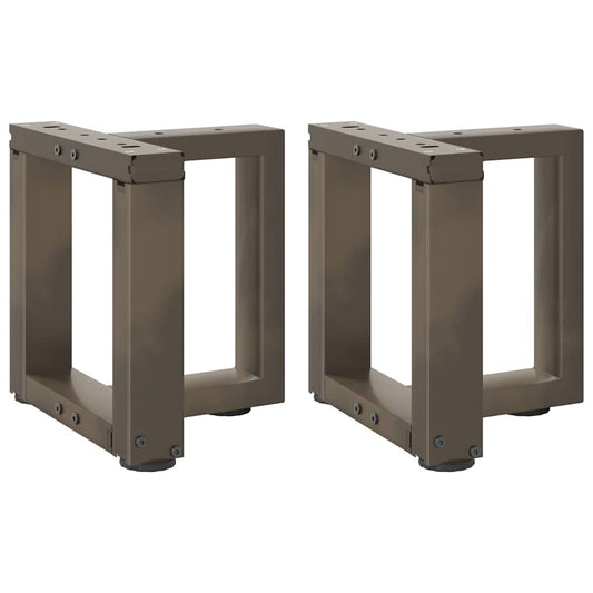 Pieds de table basse en T, 2 pièces, acier naturel, 30 x 25 x (30-31) cm