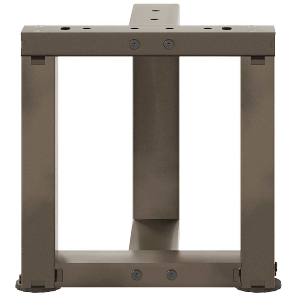 Pieds de table basse en T, 2 pièces, acier naturel, 30 x 25 x (30-31) cm