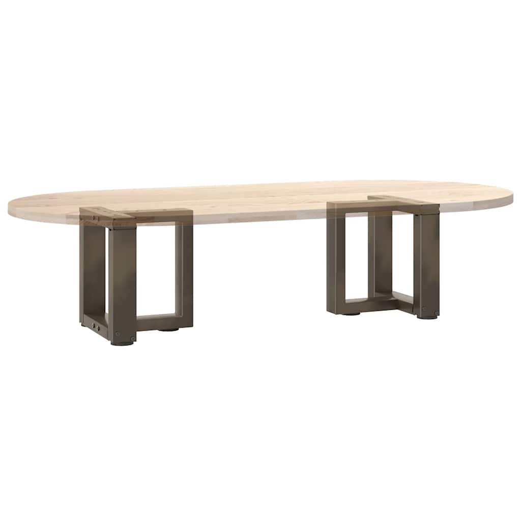 Pieds de table basse en T, 2 pièces, acier naturel, 30 x 25 x (30-31) cm