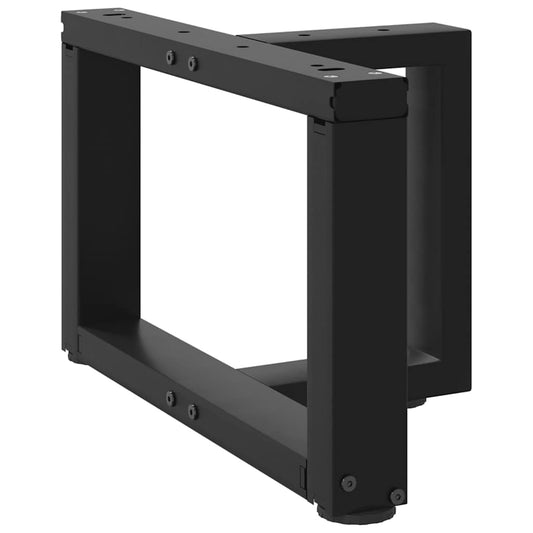 Pieds de table basse en T, 2 pièces, noir, 40 x 25 x (30-31) cm, acier