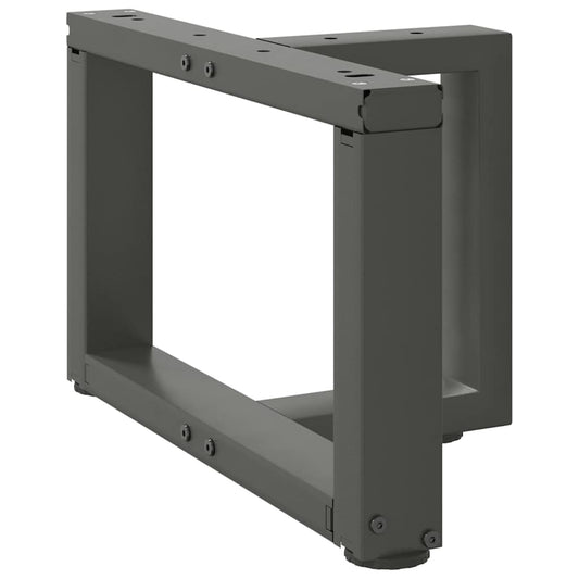 Pieds de table basse en T, 2 pièces, anthracite, 40 x 25 x (30-31) cm, acier
