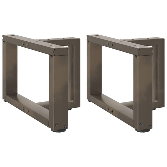 Pieds de table basse en T, 2 pièces, acier naturel, 40 x 25 x (30-31) cm