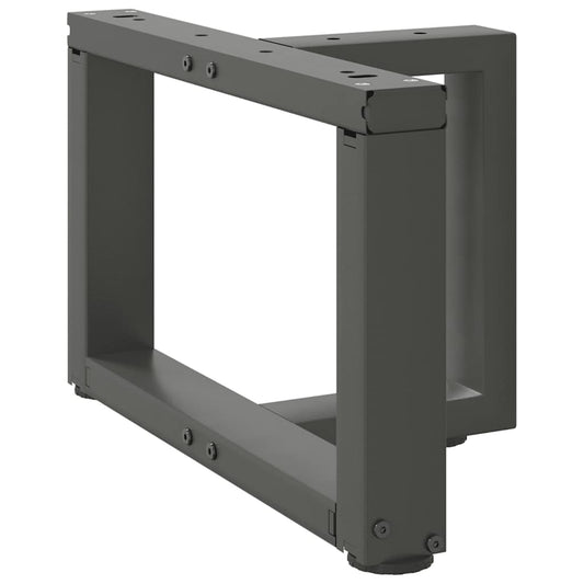 Pieds de table basse en T, 2 pièces, anthracite, 50 x 25 x (30-31) cm, acier