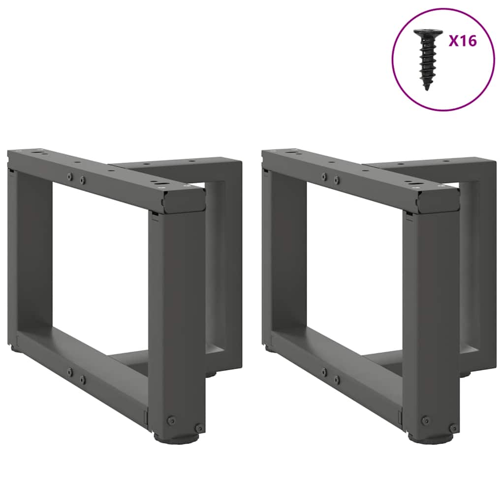 Coffee table legs T-shape 2 pcs. Anthracite 50x25x(30-31) cm steel