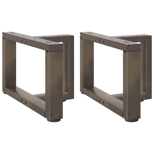 Pieds de table basse en T, 2 pièces, acier naturel, 50 x 25 x (30-31) cm
