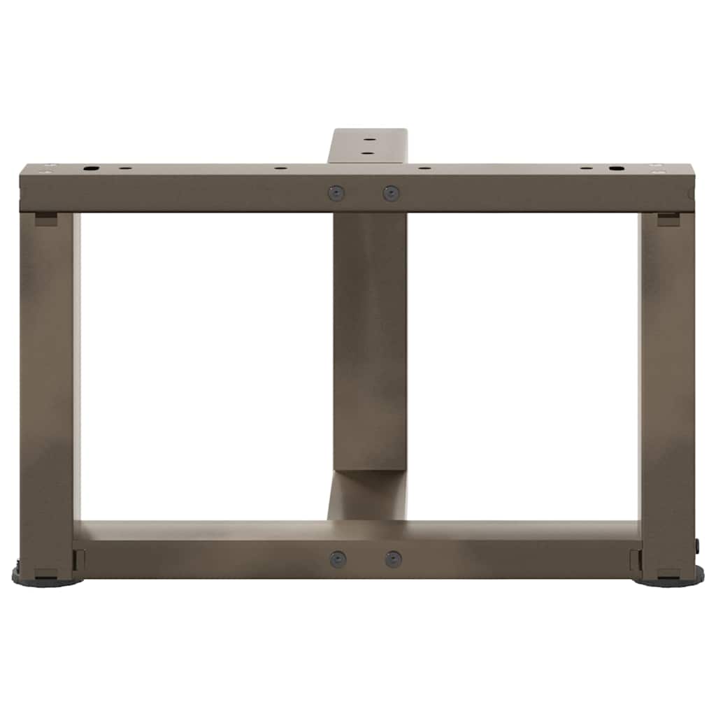 Pieds de table basse en T, 2 pièces, acier naturel, 50 x 25 x (30-31) cm