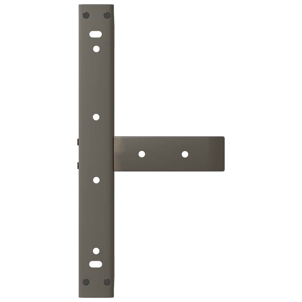 Pieds de table basse en T, 2 pièces, acier naturel, 50 x 25 x (30-31) cm