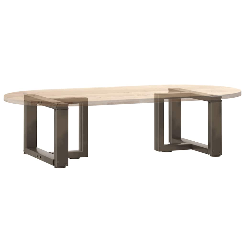 Pieds de table basse en T, 2 pièces, acier naturel, 50 x 25 x (30-31) cm