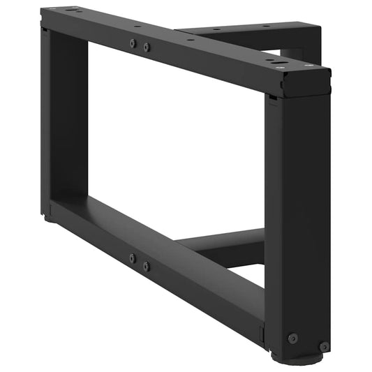Pieds de table basse en T, 2 pièces, noir, 60 x 25 x (30-31) cm, acier