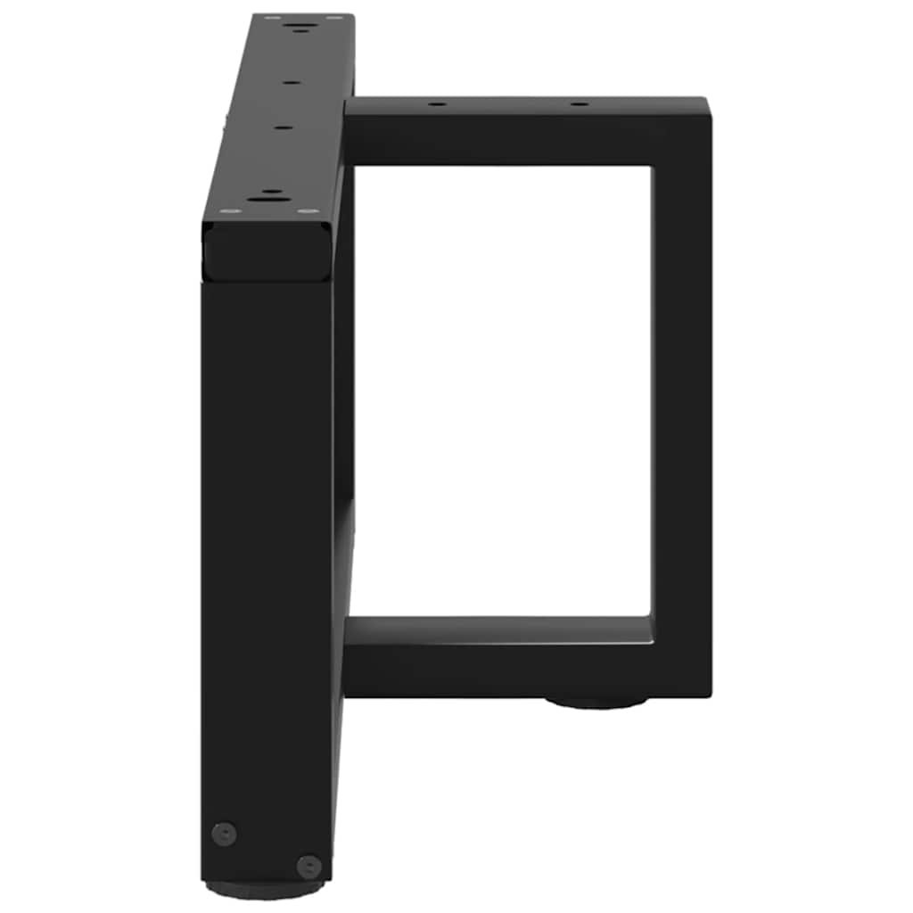 Pieds de table basse en T, 2 pièces, noir, 60 x 25 x (30-31) cm, acier