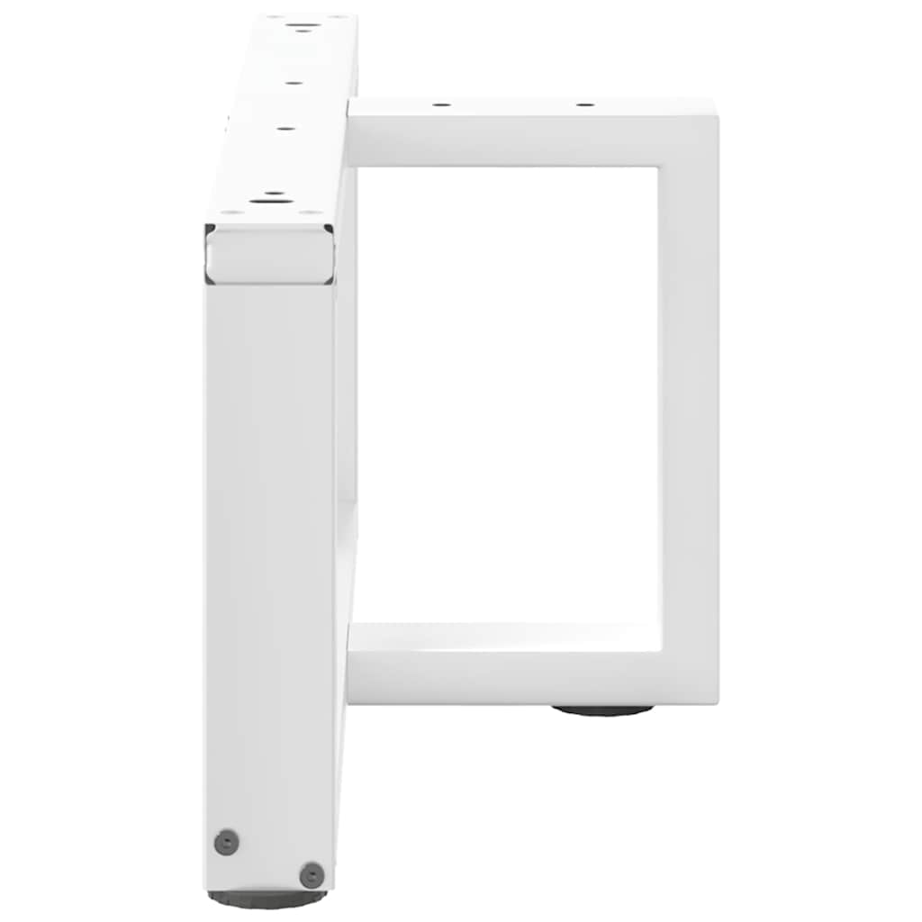 Pieds de table basse en T, 2 pièces, blanc, 60 x 25 x (30-31) cm, acier