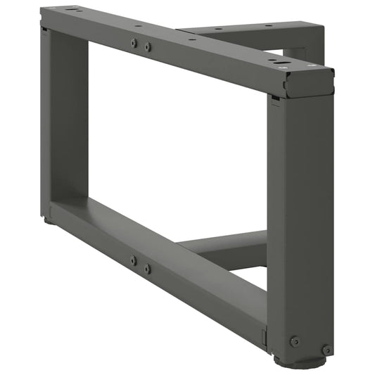 Pieds de table basse en T, 2 pièces, anthracite, 60 x 25 x (30-31) cm, acier