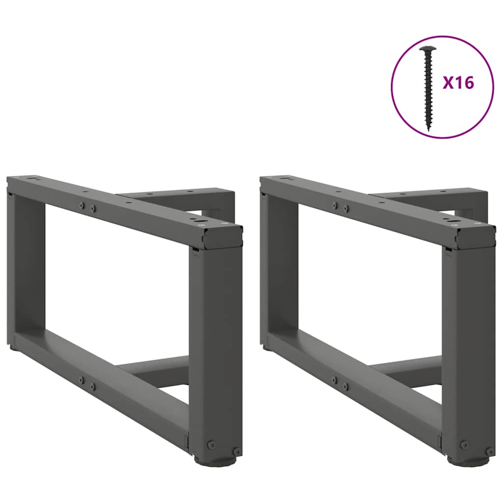 Coffee table legs T-shape 2 pcs. Anthracite 60x25x(30-31) cm steel
