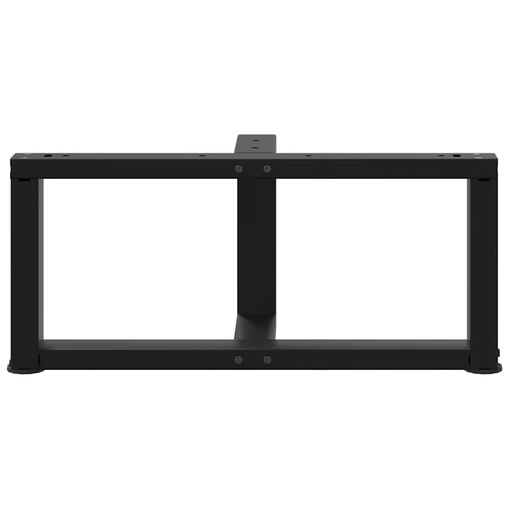 Pieds de table basse en T, 2 pièces, noir, 70 x 25 x (30-31) cm, acier