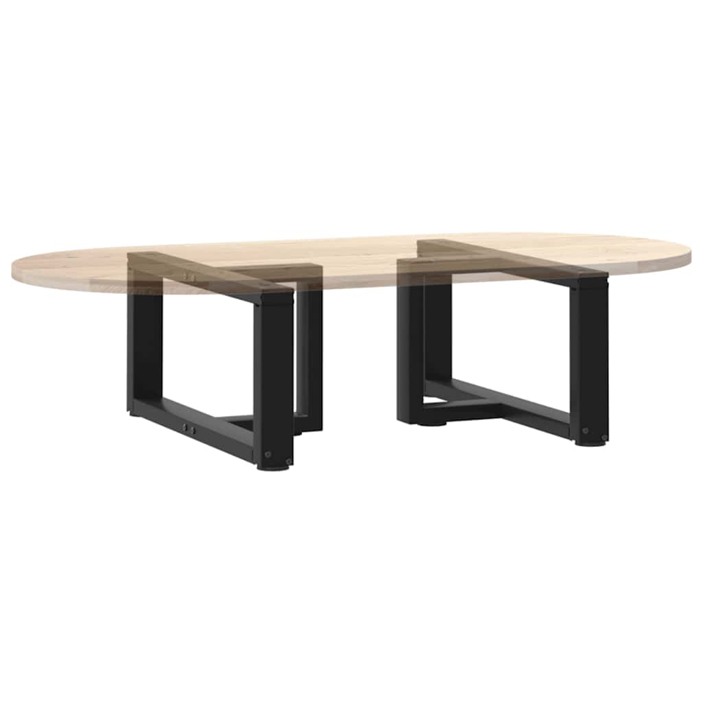 Pieds de table basse en T, 2 pièces, noir, 70 x 25 x (30-31) cm, acier