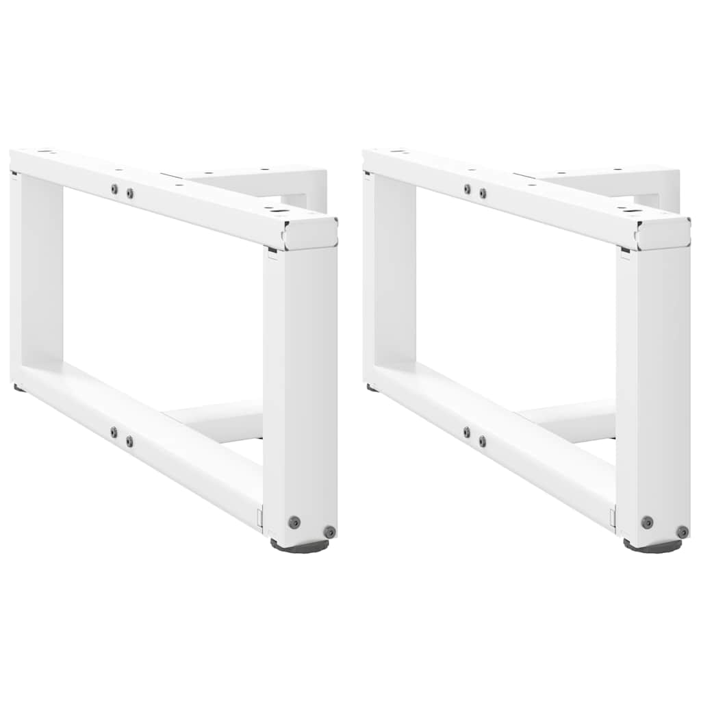 Pieds de table basse en T, 2 pièces, blanc, 70 x 25 x (30-31) cm, acier