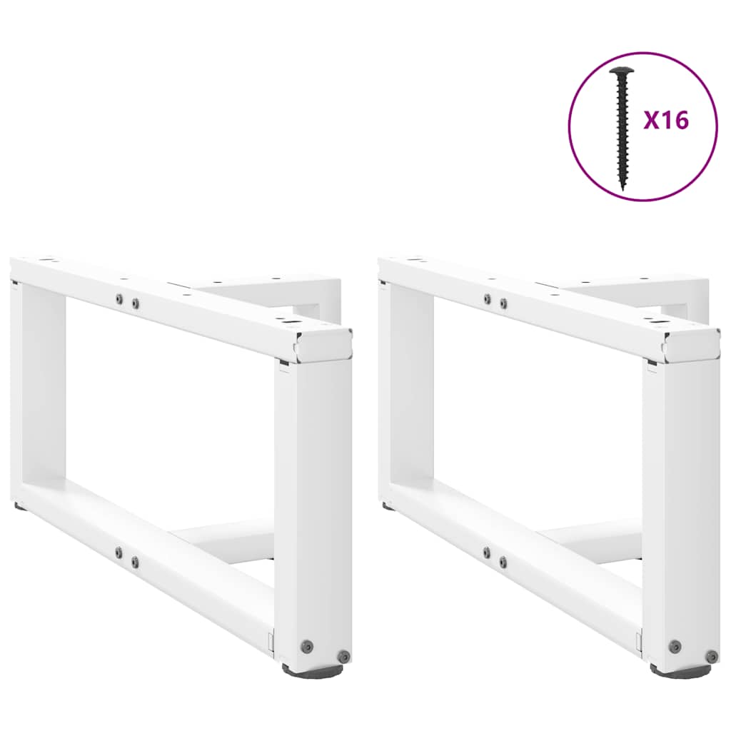 Pieds de table basse en T, 2 pièces, blanc, 70 x 25 x (30-31) cm, acier