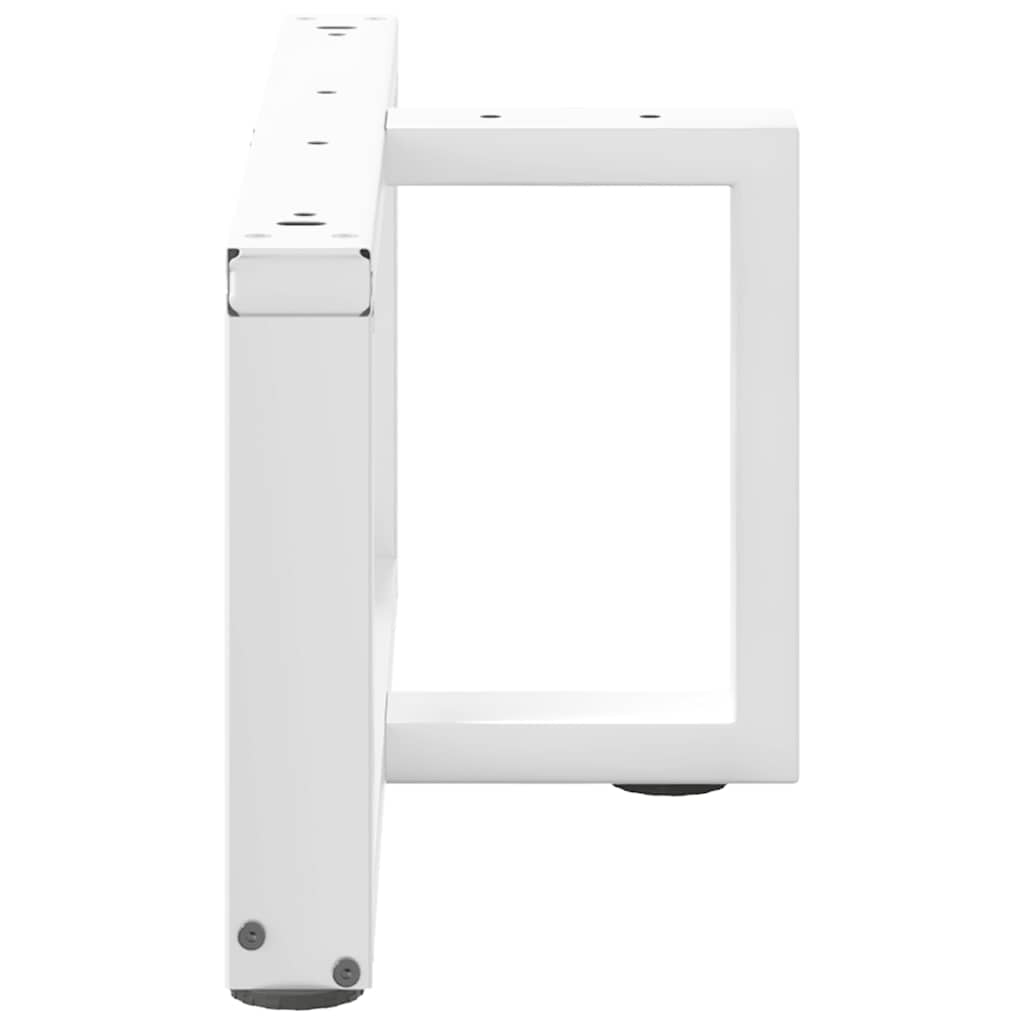 Pieds de table basse en T, 2 pièces, blanc, 70 x 25 x (30-31) cm, acier
