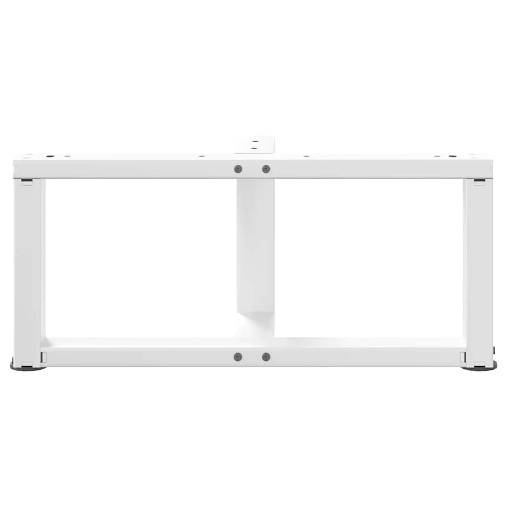 Pieds de table basse en T, 2 pièces, blanc, 70 x 25 x (30-31) cm, acier