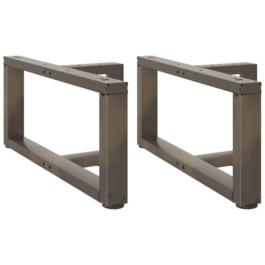 Pieds de table basse en T, 2 pièces, acier naturel, 70 x 25 x (30-31) cm