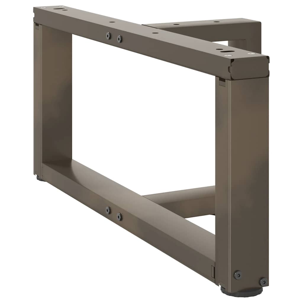 Pieds de table basse en T, 2 pièces, acier naturel, 70 x 25 x (30-31) cm