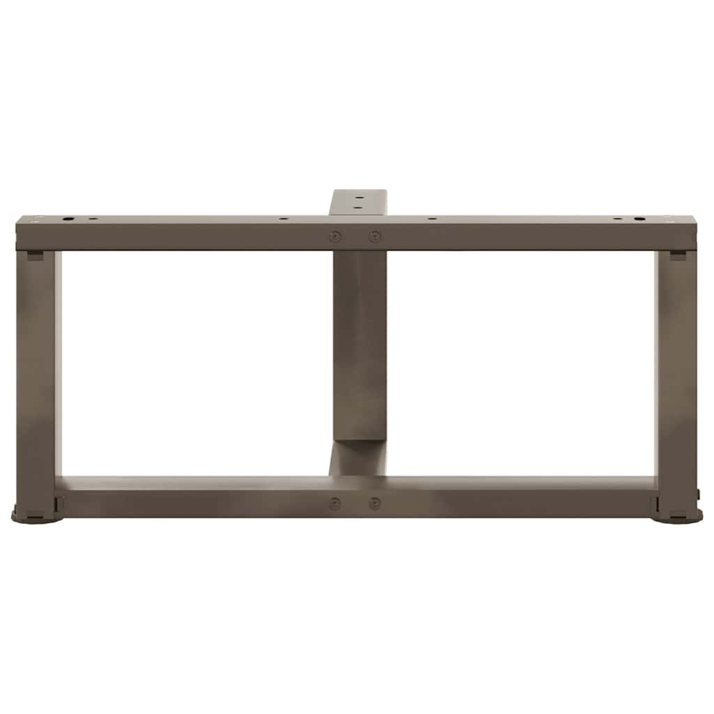 Pieds de table basse en T, 2 pièces, acier naturel, 70 x 25 x (30-31) cm